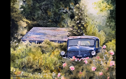Vintage Auto Watercolor Print